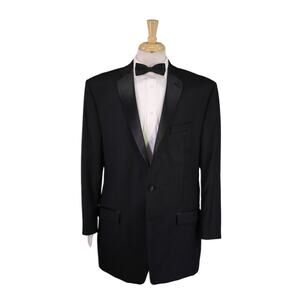 Lauren Ralph Lauren Black Satin Lapel Tuxedo Jacket